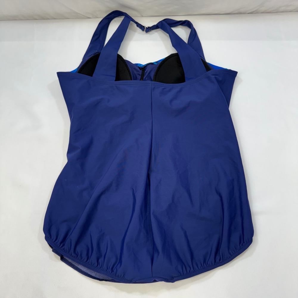 Miraclesuit One Piece Swimsuit Navy Cascade Floral Tunic Halter  UK 24W US 22W - Picture 7 of 14